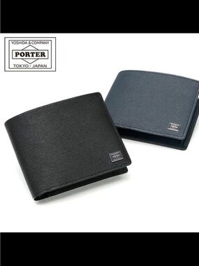 Porter- Yoshida Men's Bi-Fold Wallet - Black / Navy